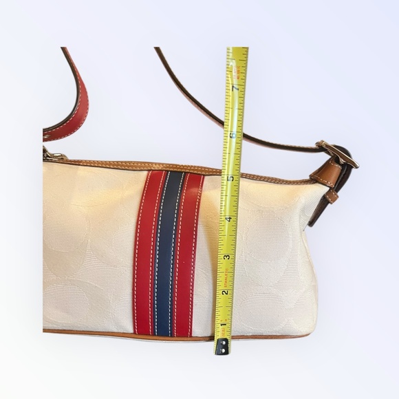 Vintage Coach Studio Small Shoulder Bag 6641 Y2K Ivory Red Blue Stripe Rare COA - Picture 15 of 16